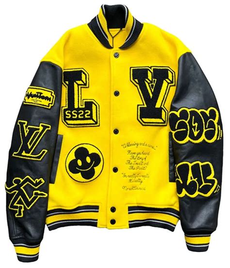 black and yellow louis vuitton varsity jacket|louis vuitton bunny jacket.